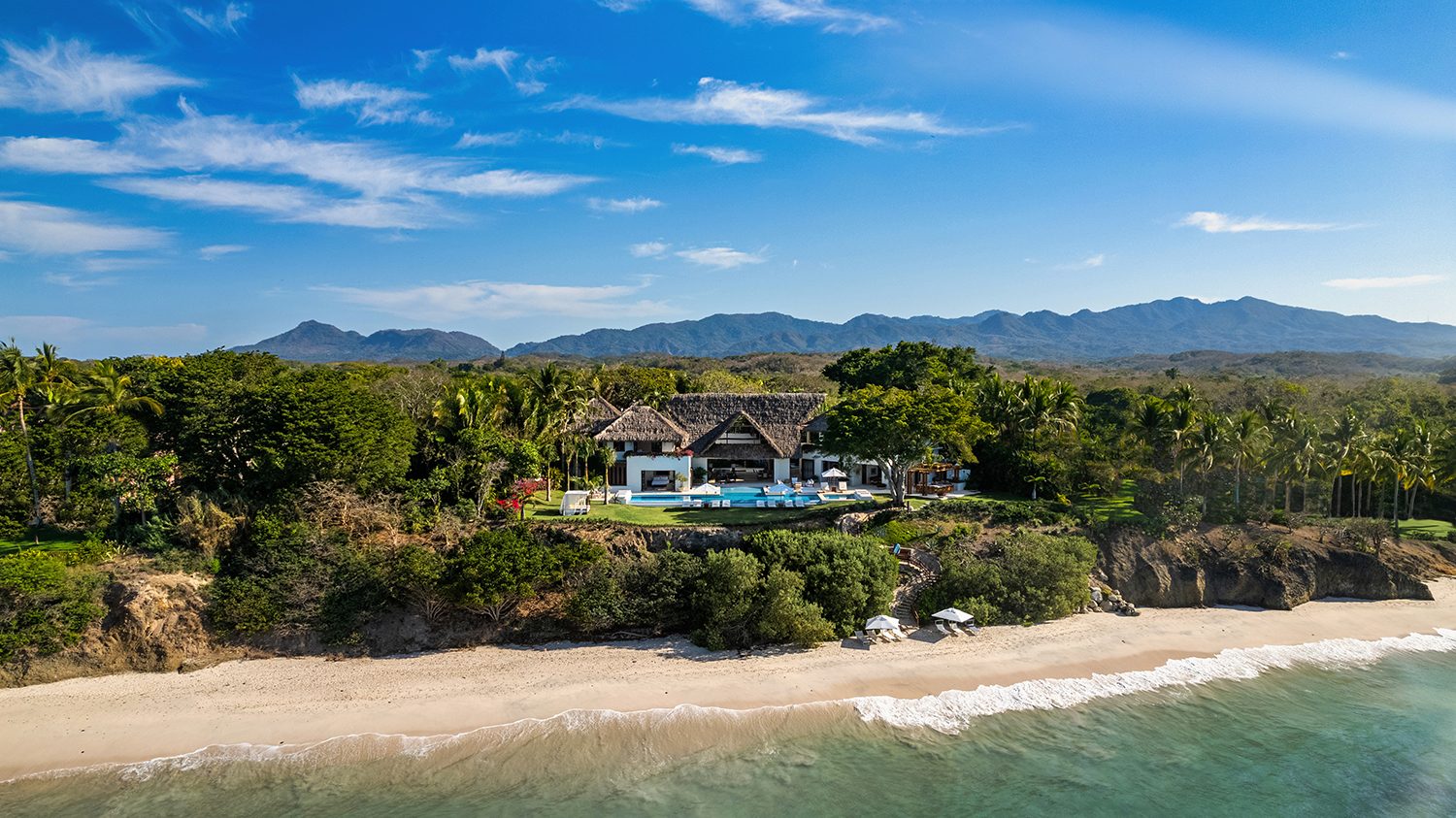 Ranchos Estates #2, Punta Mita: oceanfront estate from above